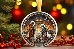 Round Christmas Ornament Sublimation|Clipart Product Image 2