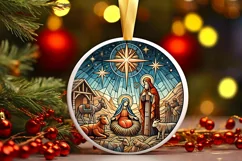 Round Christmas Ornament Sublimation|Clipart Product Image 2