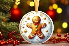 Round Christmas Ornament Sublimation|Clipart Product Image 2