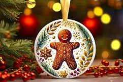 Round Christmas Ornament Sublimation|Clipart Product Image 2
