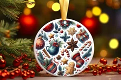 Watercolor Christmas Scene Sticker Sublimation PNG Product Image 3