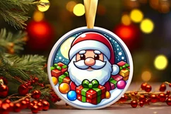 Round Christmas Ornament Sublimation|Clipart Product Image 1
