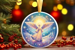 Round Christmas Ornament Sublimation|Clipart Product Image 1