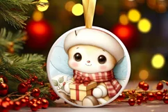 Cute Winter Bee Christmas Sticker Sublimation PNG Product Image 3