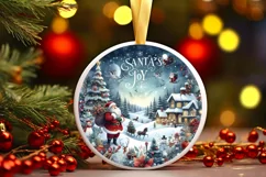 Watercolor Christmas Scene Sticker Sublimation PNG Product Image 3