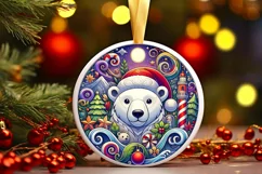 Round Christmas Ornament Sublimation|Clipart Product Image 2