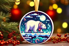 Round Christmas Ornament Sublimation|Clipart Product Image 2