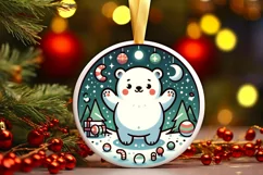 Round Christmas Ornament Sublimation|Clipart Product Image 2