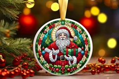 Round Christmas Ornament Sublimation|Clipart Product Image 2