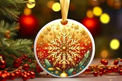 Round Christmas Ornament Sublimation|Clipart Product Image 3