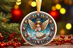 Round Christmas Ornament Sublimation|Clipart Product Image 2