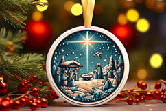 Round Christmass Ornament PNG Product Image 1