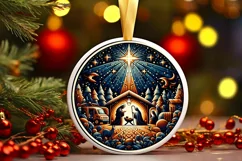 Round Christmas Ornament Sublimation|Clipart Product Image 1
