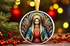 Round Christmas Ornament Sublimation|Clipart Product Image 2