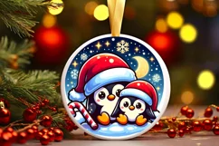 Round Christmas Ornament Sublimation|Clipart Product Image 1