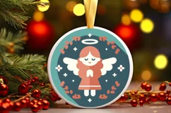 Round Christmas Ornament Sublimation|Clipart Product Image 2