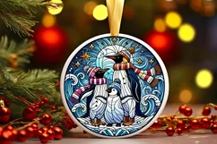 Round Christmas Ornament Sublimation|Clipart Product Image 2