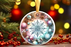 Round Christmas Ornament Sublimation|Clipart Product Image 1