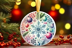 Round Christmas Ornament Sublimation|Clipart Product Image 1