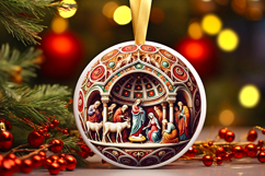 Round Christmass Ornament PNG Product Image 1