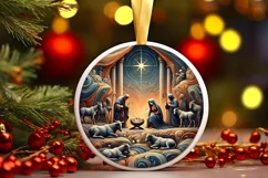 Round Christmas Ornament Sublimation|Clipart Product Image 2