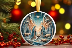 Round Christmas Ornament Sublimation|Clipart Product Image 2