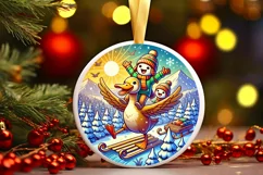 Round Christmas Ornament Sublimation|Clipart Product Image 1
