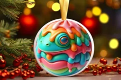 Round Christmas Ornament Sublimation|Clipart Product Image 1