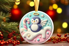 Round Christmas Ornament Sublimation|Clipart Product Image 2