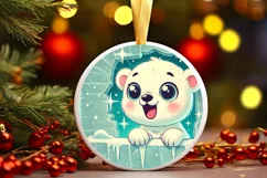 Round Christmas Ornament Sublimation|Clipart Product Image 1
