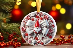 Round Christmas Ornament Sublimation|Clipart Product Image 2