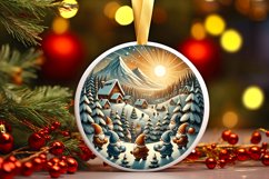 Round Christmas Ornament Sublimation|Clipart Product Image 1