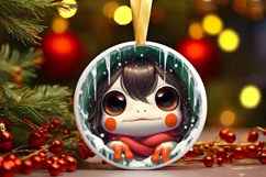 Round Christmas Ornament Sublimation|Clipart Product Image 1