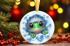 Round Christmas Ornament Sublimation|Clipart Product Image 1