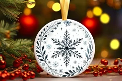 Round Christmas Ornament Sublimation|Clipart Product Image 1