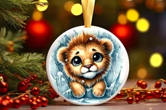 Round Christmas Ornament Sublimation|Clipart Product Image 1