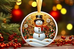 Round Christmas Ornament Sublimation|Clipart Product Image 1