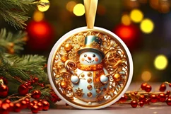 Round Christmas Ornament Sublimation|Clipart Product Image 1