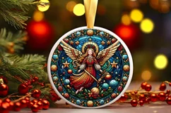 Round Christmas Ornament Sublimation|Clipart Product Image 1