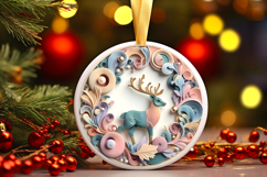 Round Christmass Ornament PNG Product Image 1