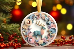 Round Christmas Ornament Sublimation|Clipart Product Image 1