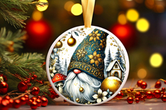 Round Christmass Ornament PNG Product Image 1
