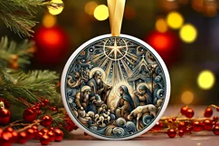 Round Christmas Ornament Sublimation|Clipart Product Image 1