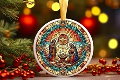Round Christmas Ornament Sublimation|Clipart Product Image 2