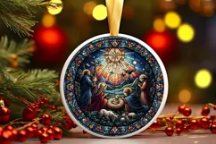 Round Christmas Ornament Sublimation|Clipart Product Image 2