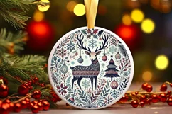 Round Christmas Ornament Sublimation|Clipart Product Image 2