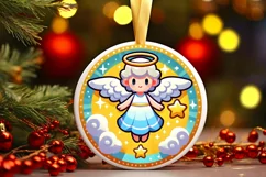 Round Christmas Ornament Sublimation|Clipart Product Image 2
