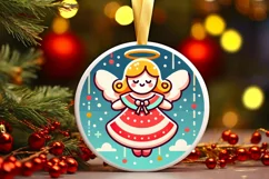Round Christmas Ornament Sublimation|Clipart Product Image 2
