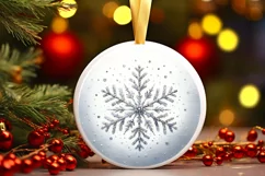 Round Christmas Ornament Sublimation|Clipart Product Image 3
