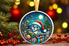 Round Christmas Ornament Sublimation|Clipart Product Image 1
